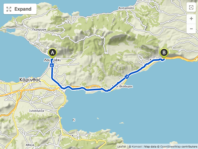 Loutraki to Kineta Beach